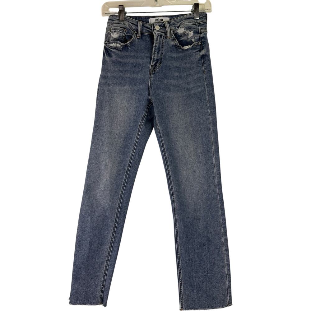Mica Denim Women's Aniello Super High Rise Straight Leg Jeans Size 24